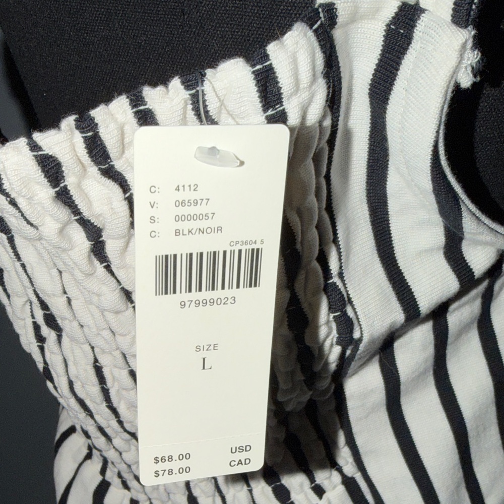 Maeve Black and White Striped Blouse - Picture 5 of 5